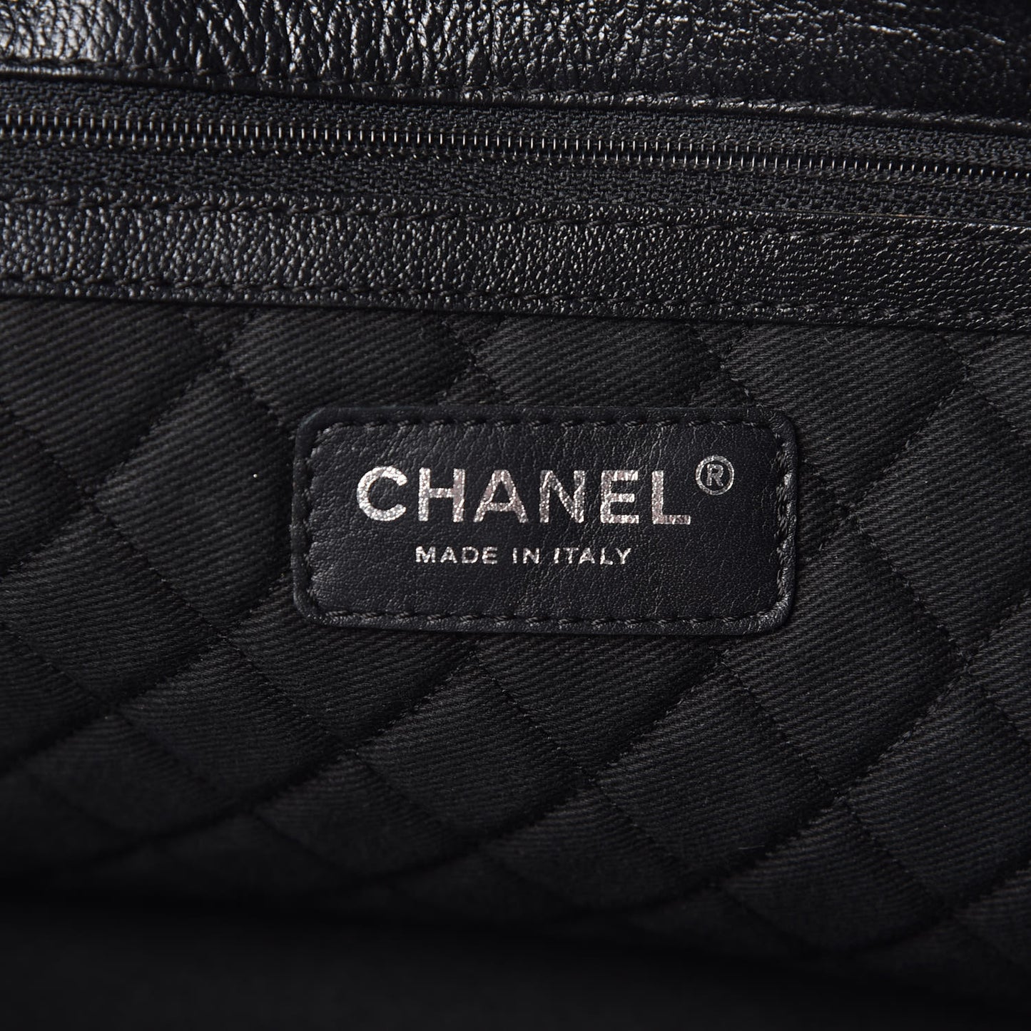 Goatskin Perforated Large CC Tote Black