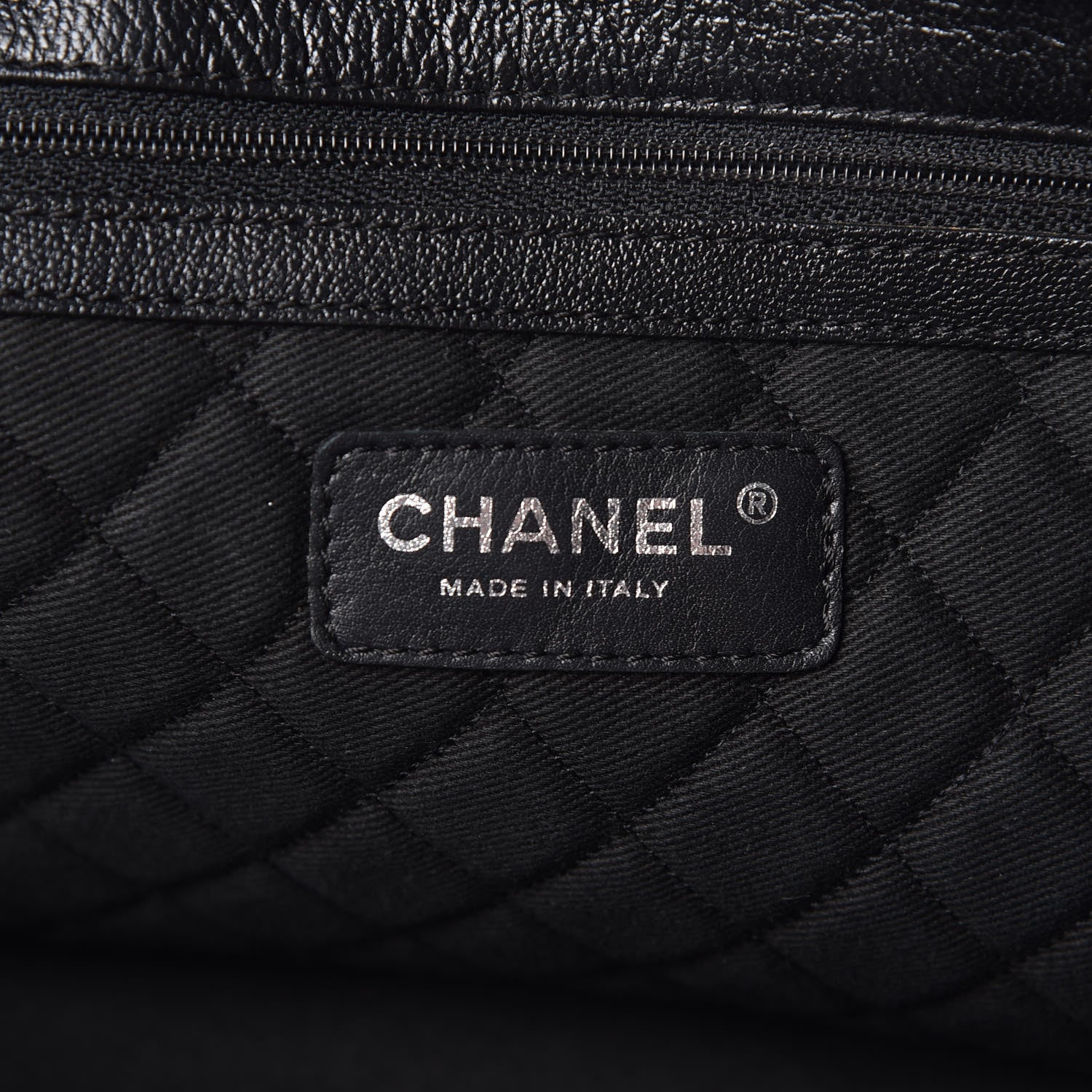 Chanel Goatskin Perforated Large CC Tote Black 9 of 10