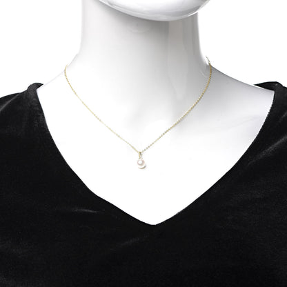 Mikimoto 18K Yellow Gold Diamond Akoya Pearl 7mm Drop Pendant Necklace 2 of 6