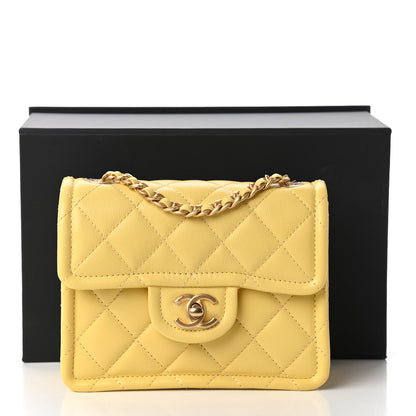 Chanel Caviar Quilted Mini Sweet Classic Flap Yellow 11 of 11
