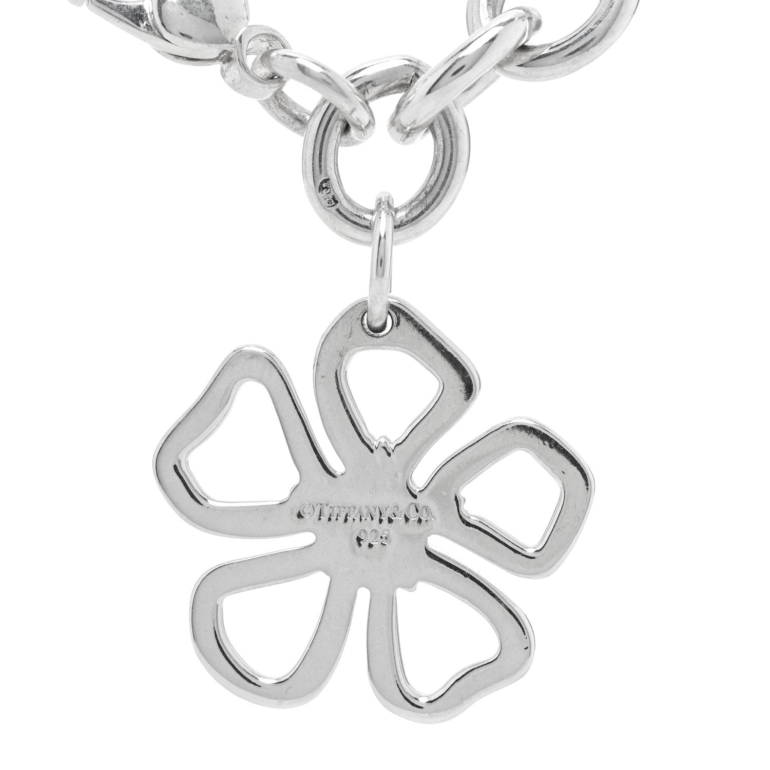 Tiffany Sterling Silver Flower Charm Bracelet 3 of 4