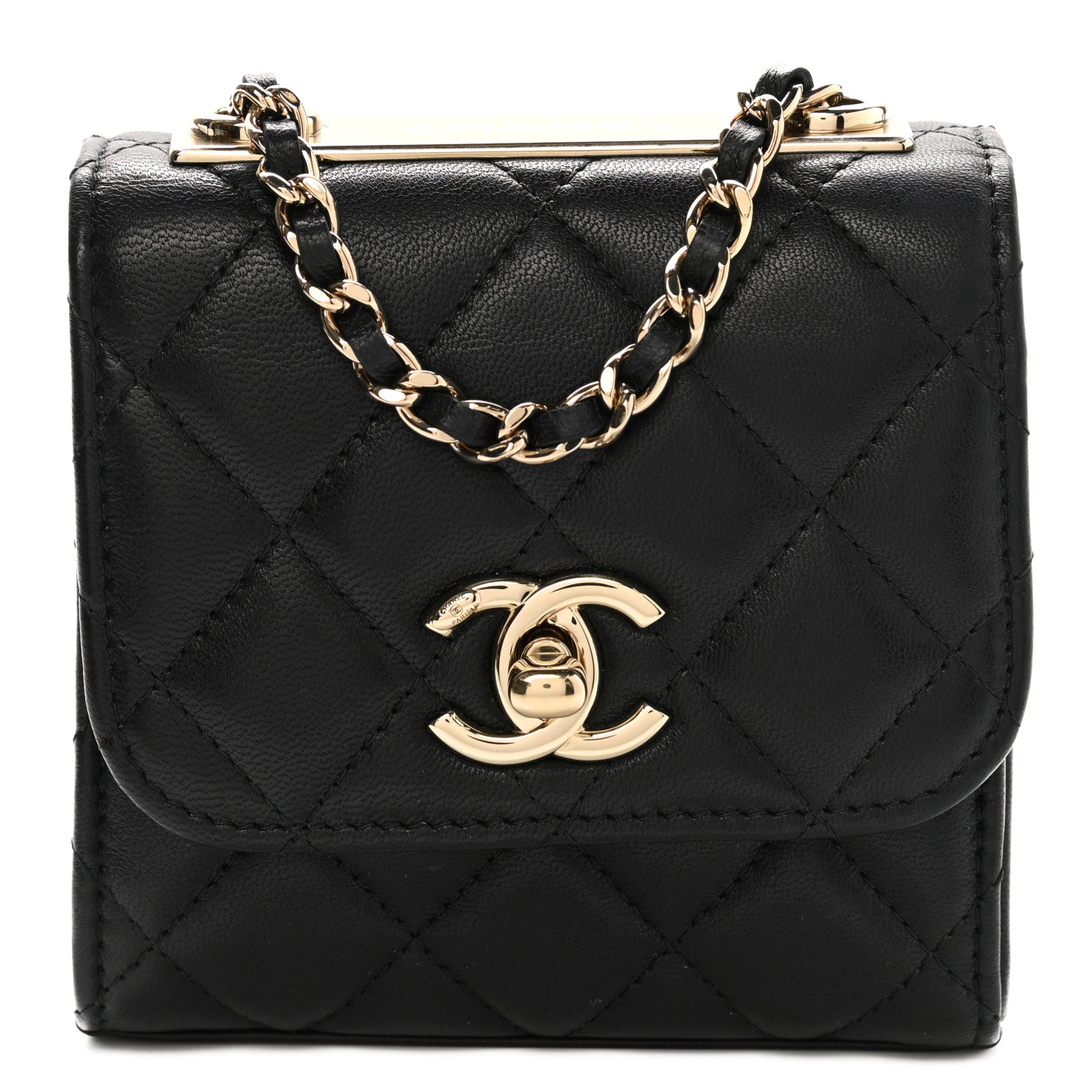Chanel Lambskin Quilted Mini Trendy CC Chain Wallet Black 1 of 10