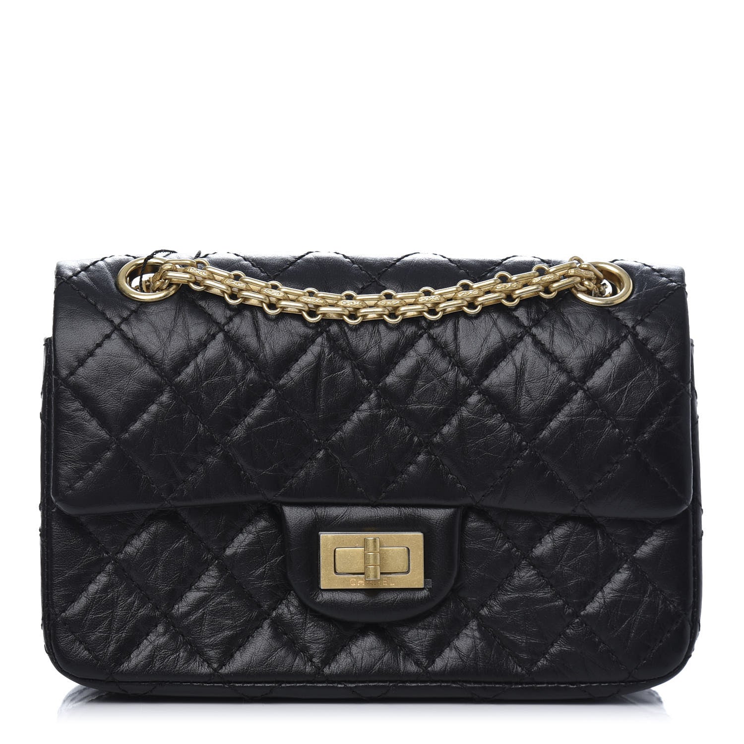 Chanel Aged Calfskin Quilted 2.55 Reissue Mini Flap Black 1 of 11