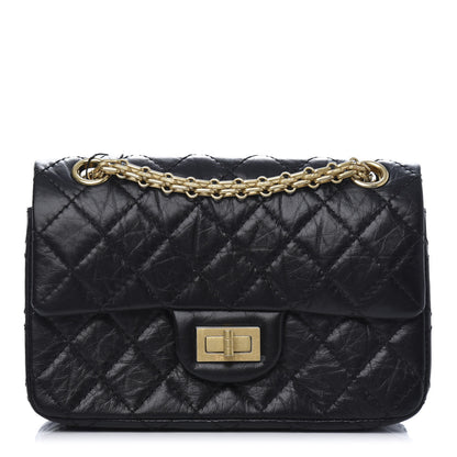 Chanel Aged Calfskin Quilted 2.55 Reissue Mini Flap Black 1 of 11