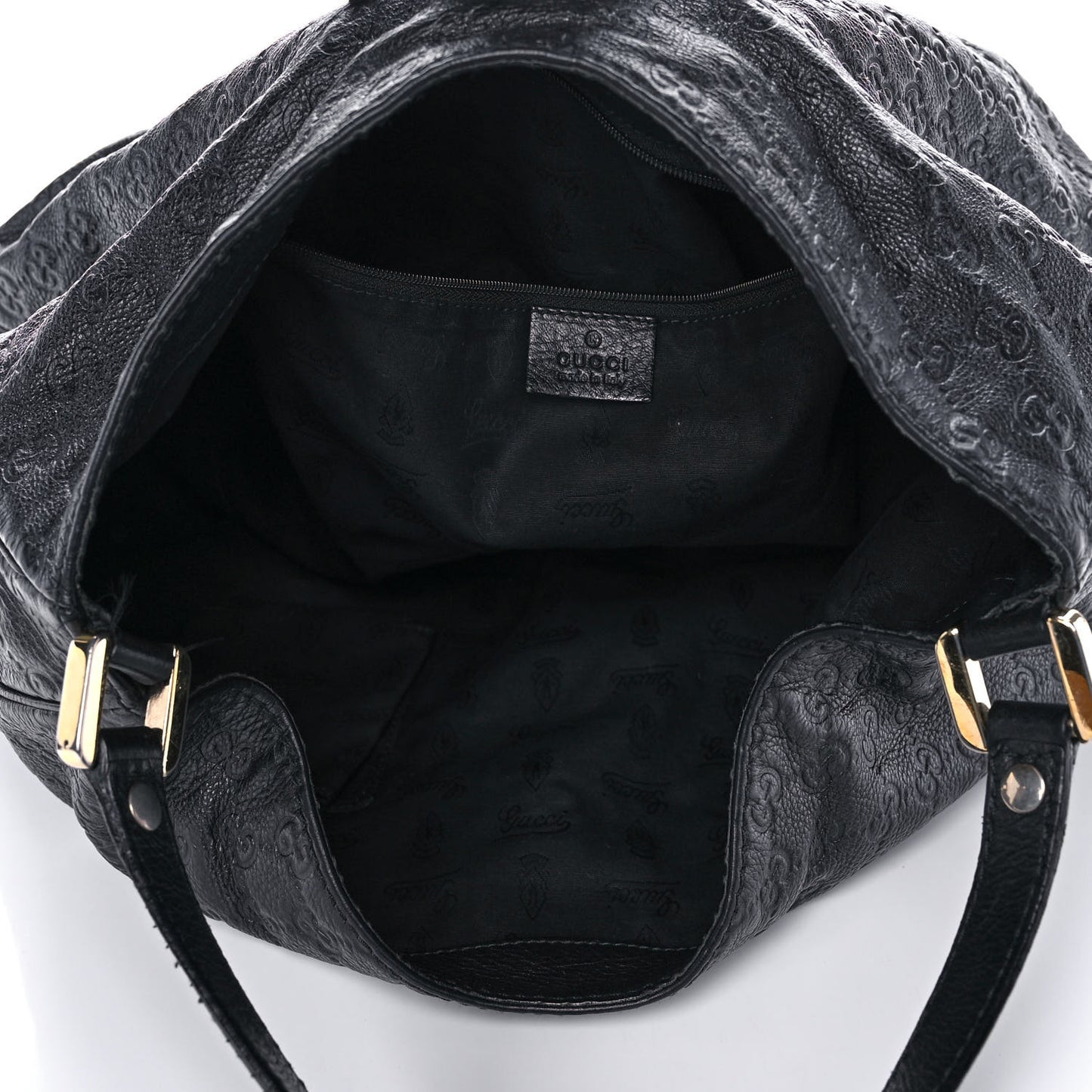 Guccissima Large New Ladies Web Hobo Black