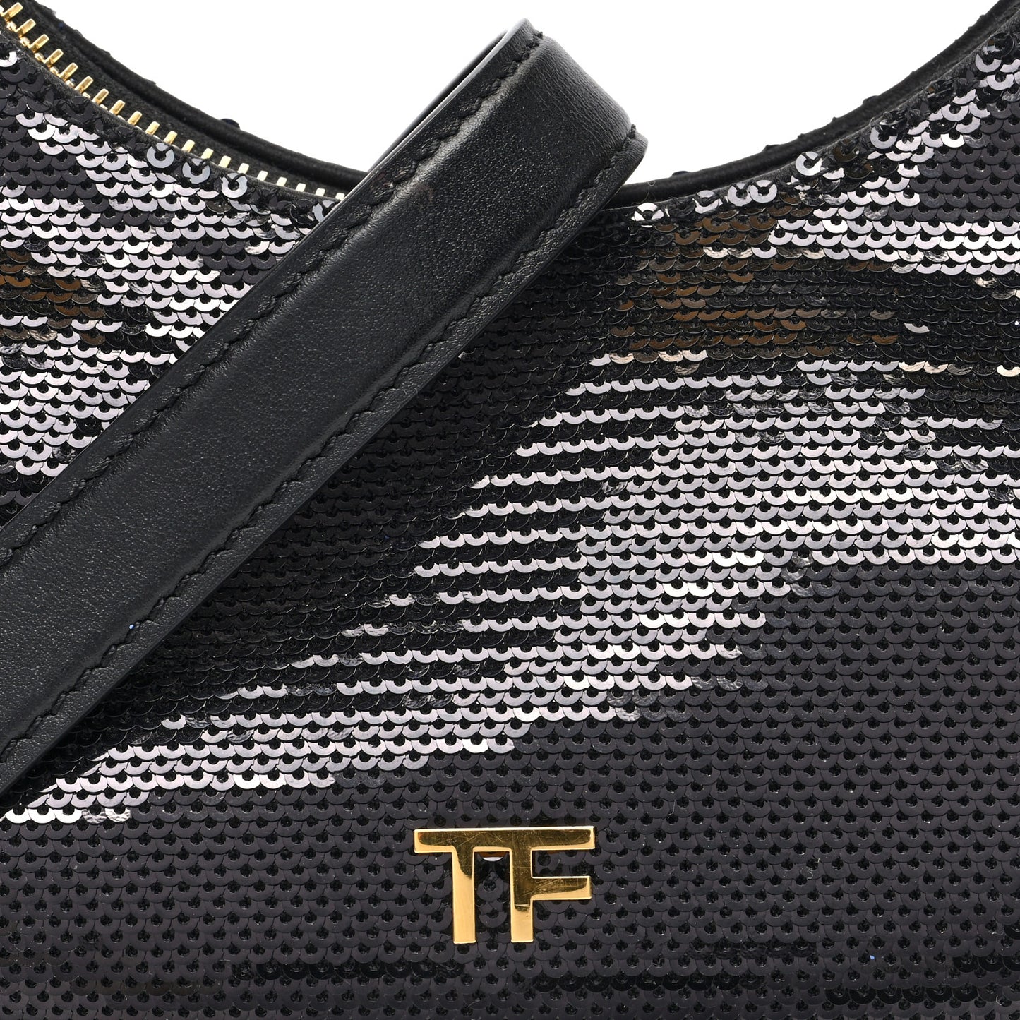 Sequin Embellished Mini Bianca Hobo Black