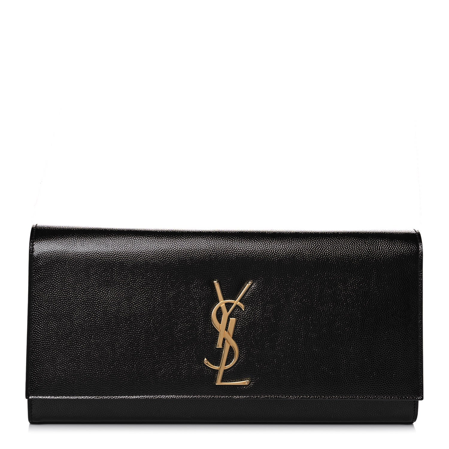 Saint Laurent Grain De Poudre Monogram Cassandre Clutch Black 1 of 9