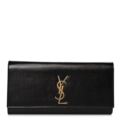 Saint Laurent Grain De Poudre Monogram Cassandre Clutch Black 1 of 9