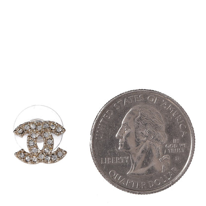 Chanel Crystal CC Earrings Light Gold 2 of 5