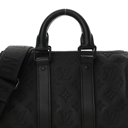 Louis Vuitton Monogram Taurillon Keepall Bandouliere 25 Black 7 of 10