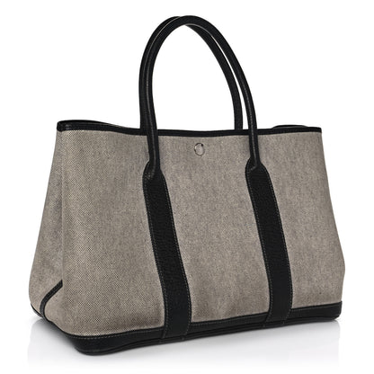 Hermes Toile Buffle Skipper Garden Party 36 MM Tote Black 2 of 10