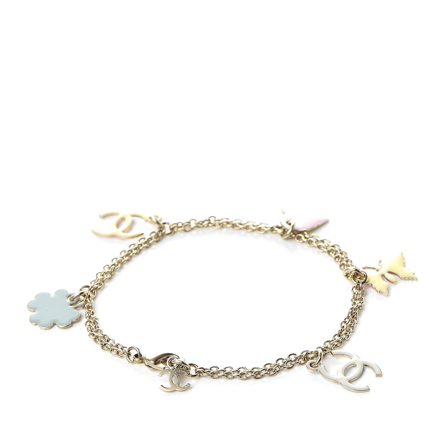 Chanel Enamel CC Charm Bracelet Gold 3 of 4