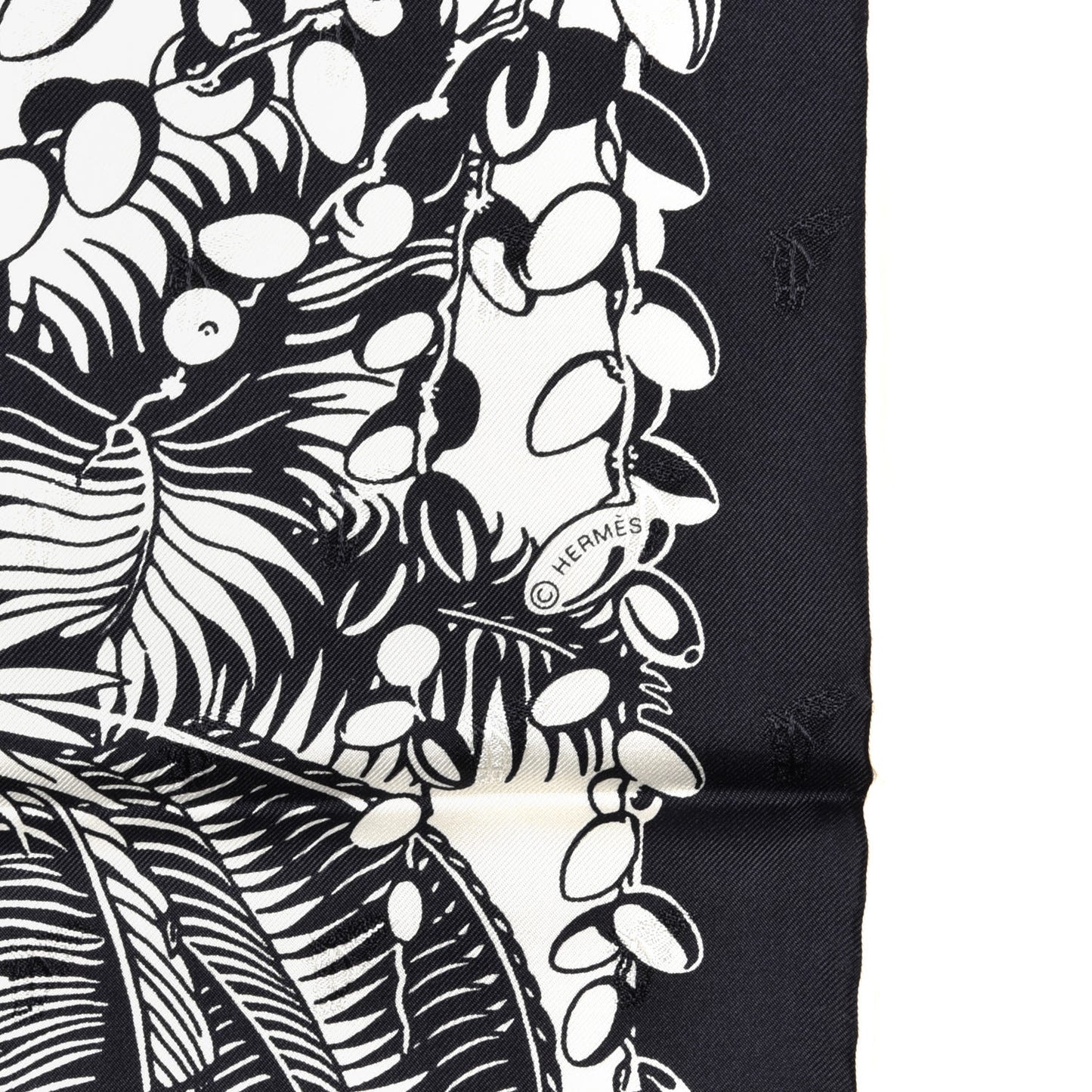 Silk Mythiques Phoenix Tattoo Scarf 70 Bleu Black White