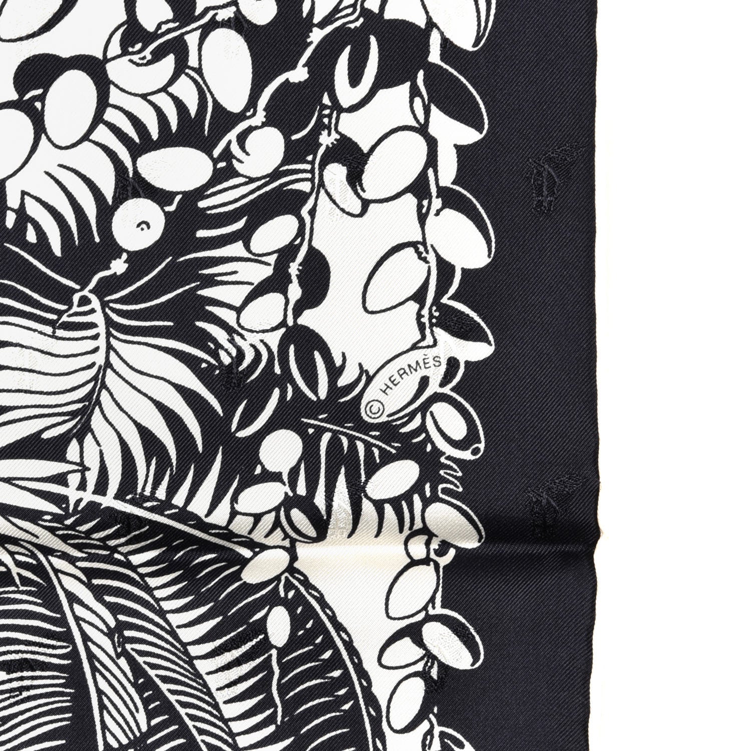 Hermes Silk Mythiques Phoenix Tattoo Scarf 70 Bleu Black White 3 of 4