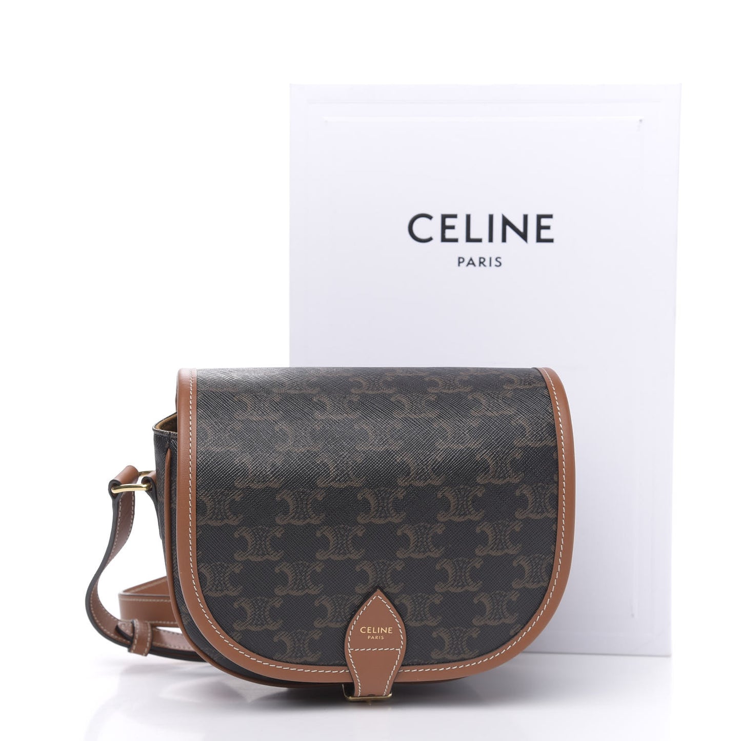 Triomphe Canvas Medium Folco Bag Tan