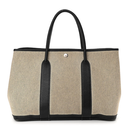 Hermes Toile Buffle Skipper Garden Party 36 MM Tote Black 1 of 13
