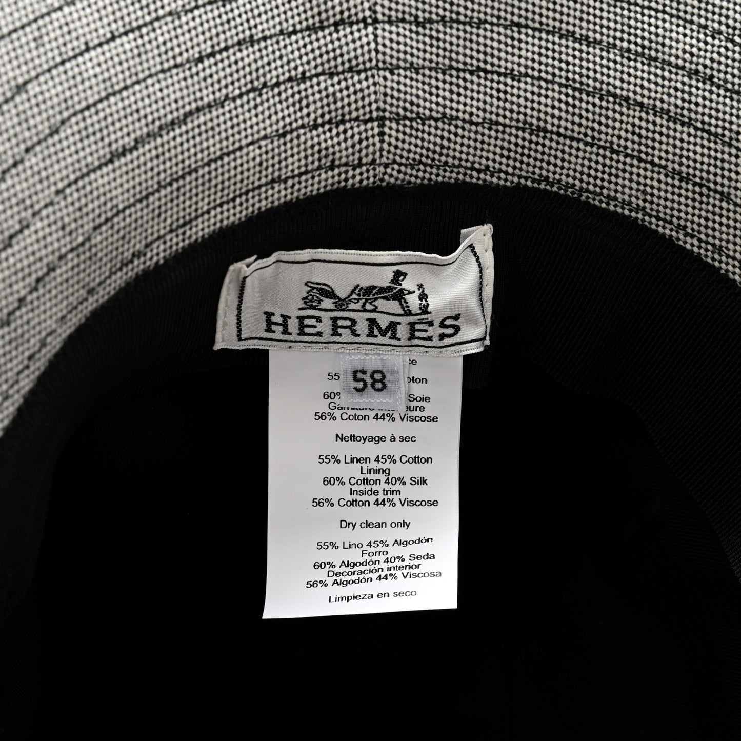 Linen Cotton Colette Bucket Hat 58 Black