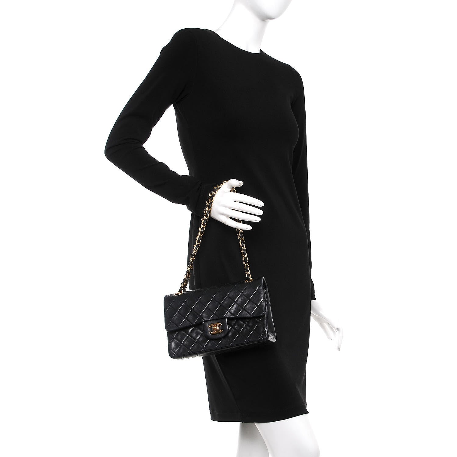 Chanel Lambskin Quilted Small Double Flap Black 3 of 9