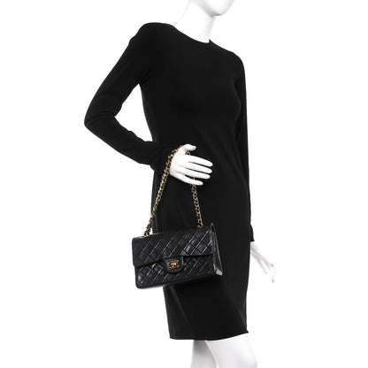 Chanel Lambskin Quilted Small Double Flap Black 3 of 9