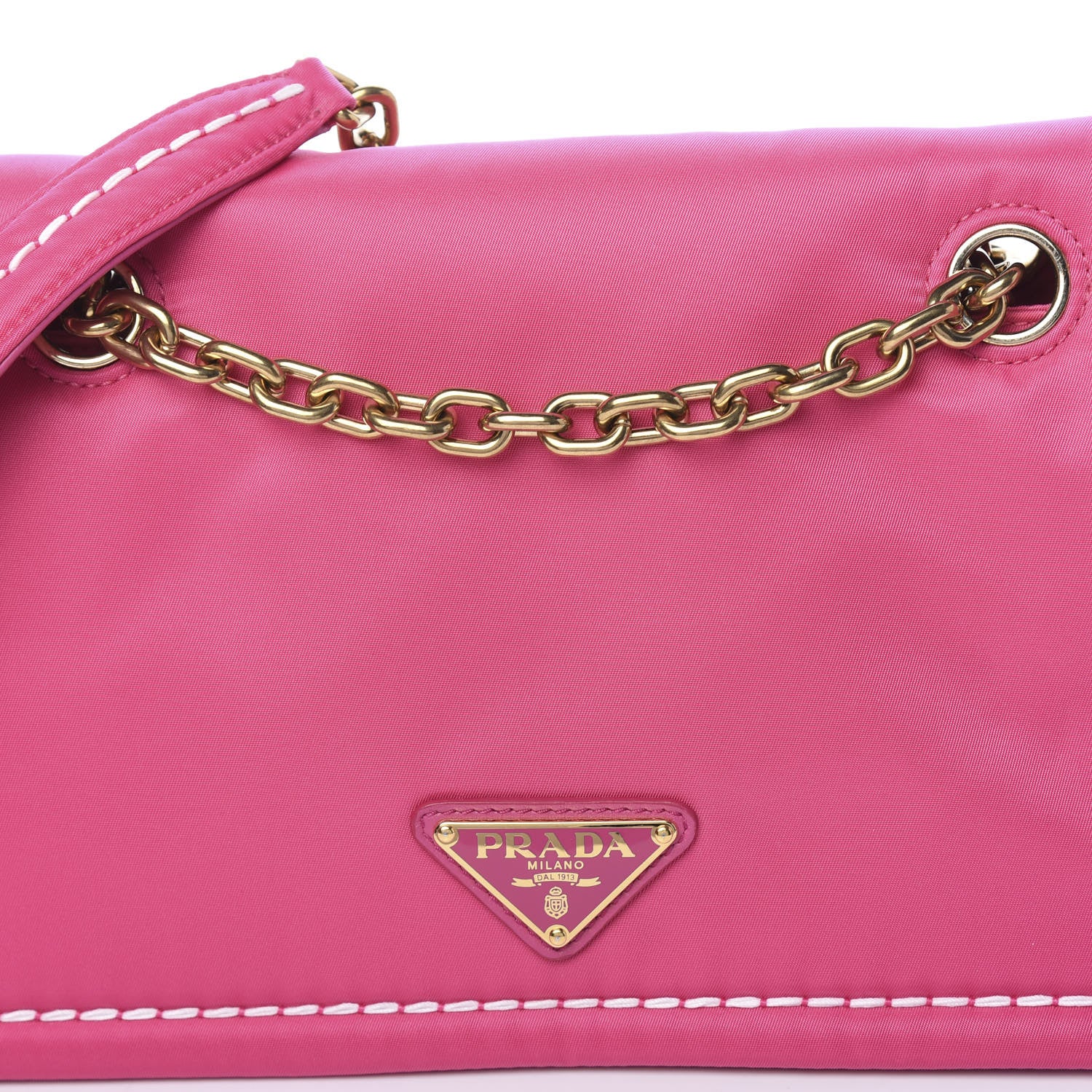 Prada Nylon Tessuto Chain Shoulder Bag Fuxia 9 of 9