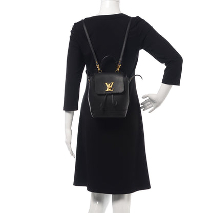 Louis Vuitton Calfskin Lockme Mini Backpack Black 2 of 11