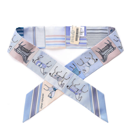 Hermes Silk Couvertures Nouvelles Twilly Ciel Marine Sable 1 of 5