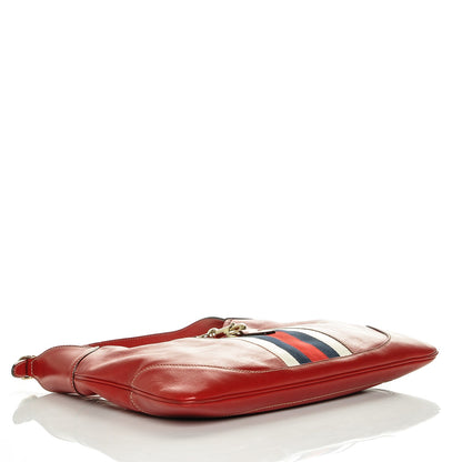 Gucci Calfskin Web Medium Jackie O Bouvier Hobo Red 4 of 6
