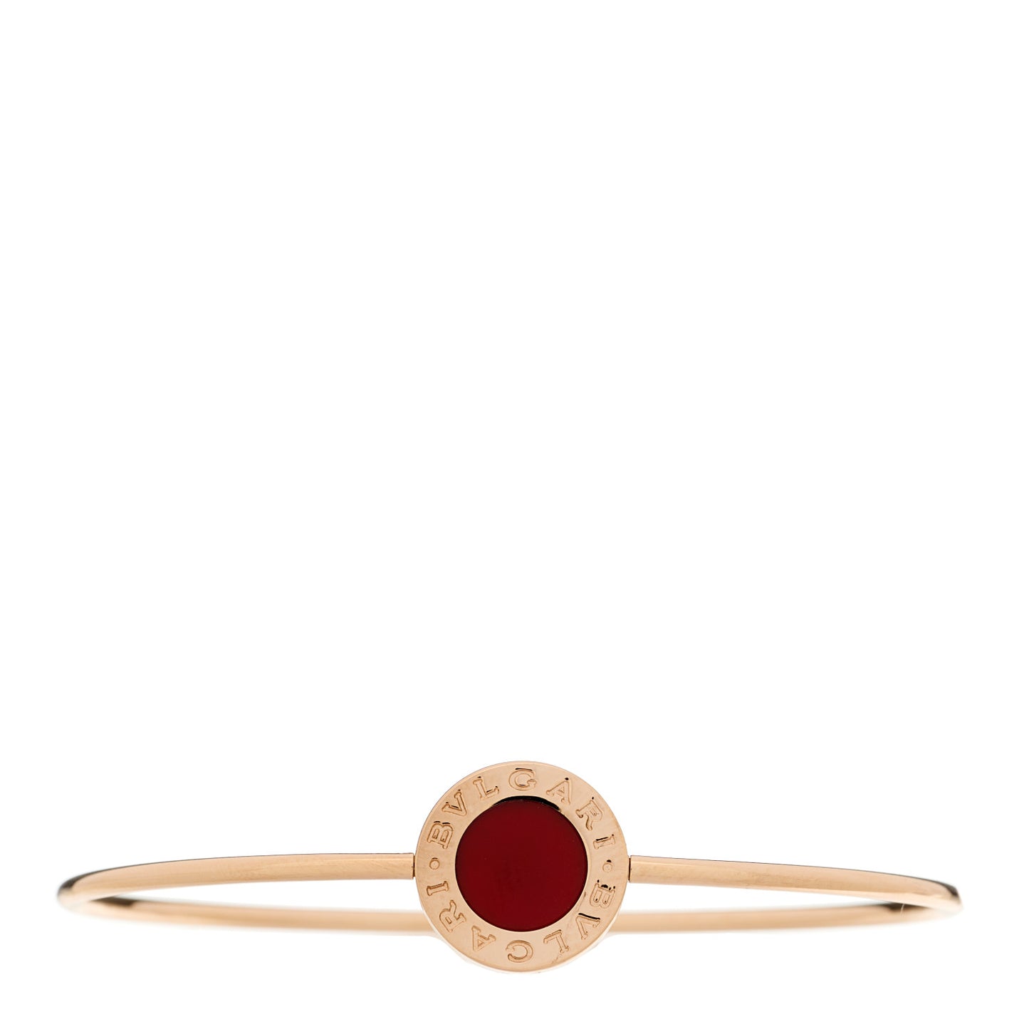 18K Rose Gold Carnelian BVLGARI BVLGARI Bangle Bracelet S