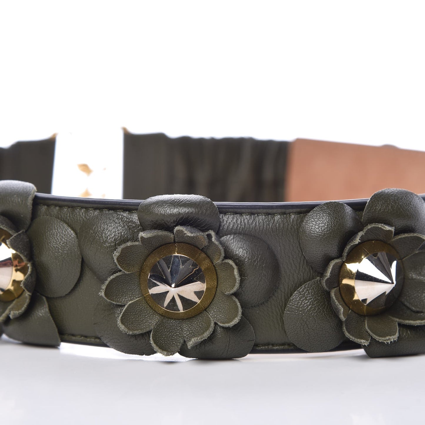 Lambskin Flowerland Belt 65 26 Green