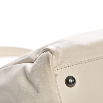 Fendi Goatskin Watersnake Large Peekaboo Iconic Satchel White 12 of 15