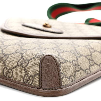 Gucci GG Supreme Monogram Web Medium Neo Vintage Flap Messenger Bag Beige New Acero 10 of 11