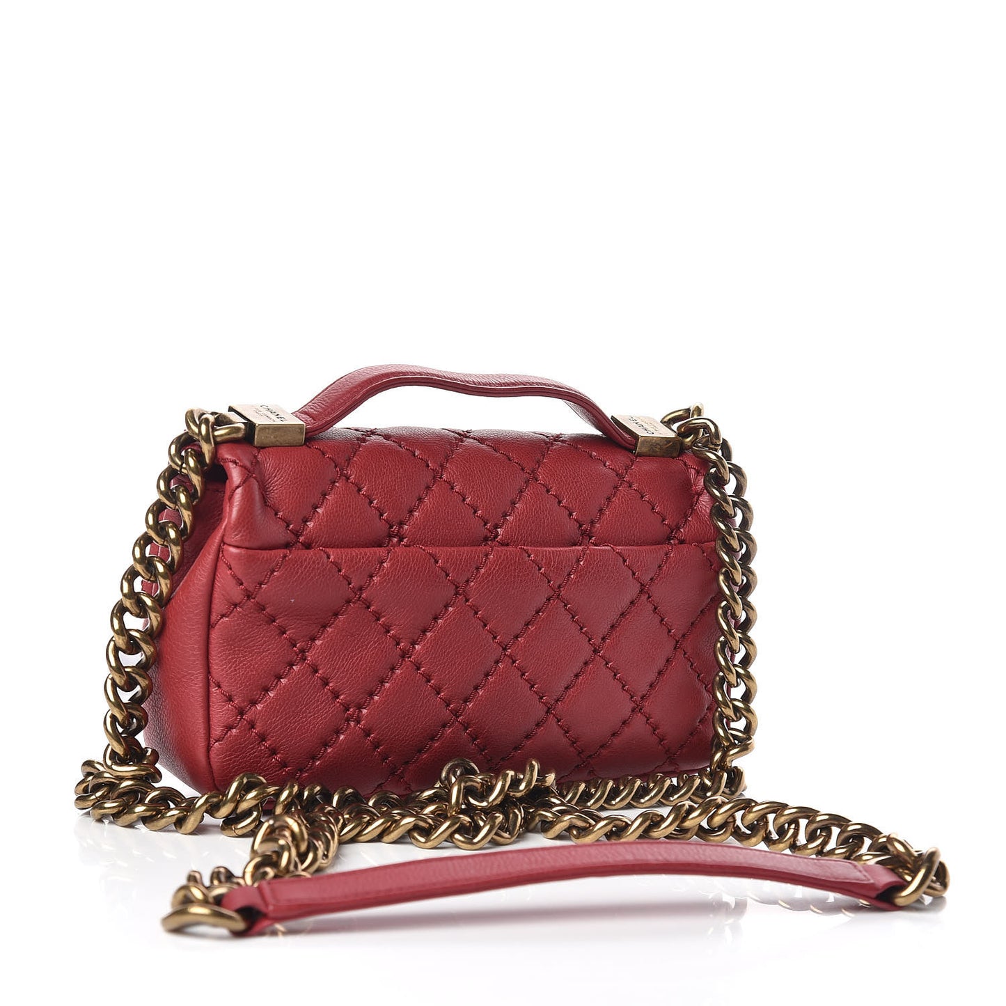Calfskin Quilted Mini Urban Day Flap Red