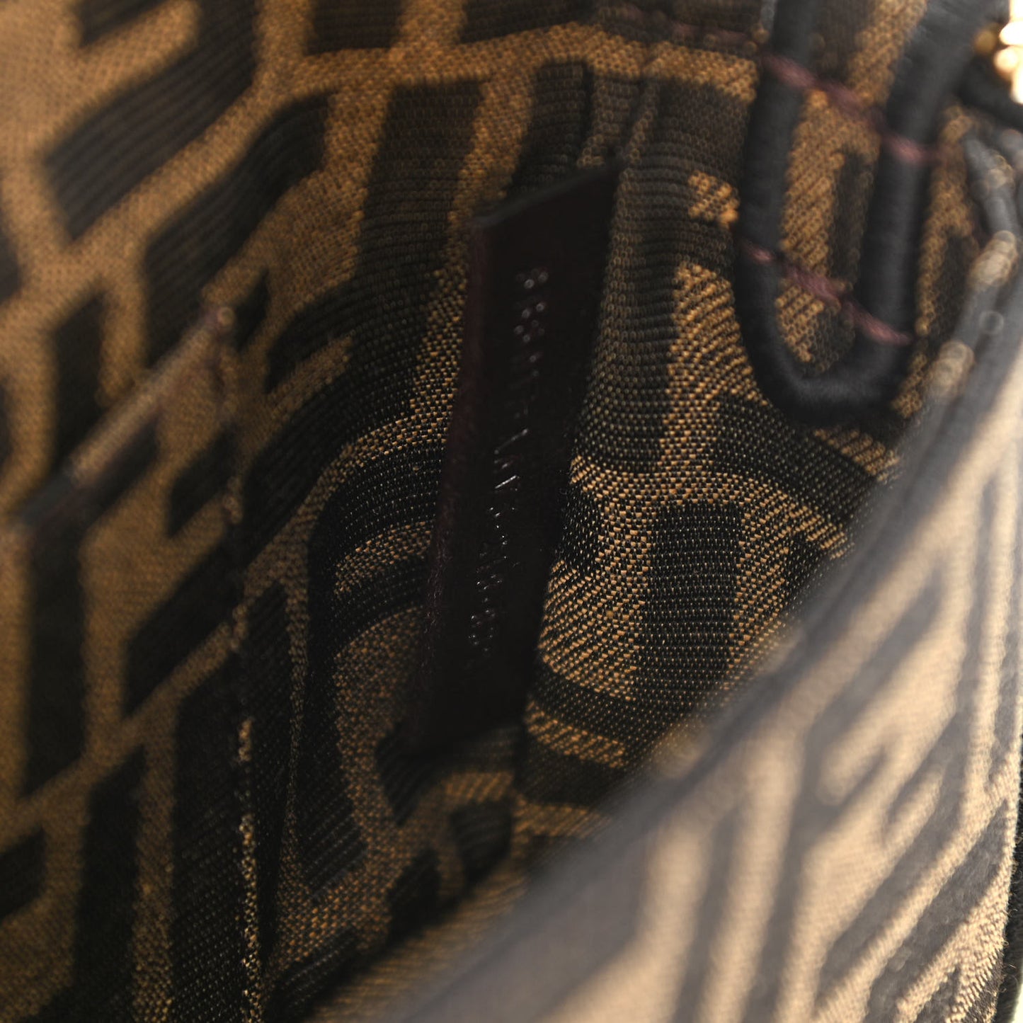Fabric Jacquard FF 1974 Mini Baguette Tobacco Moro Black
