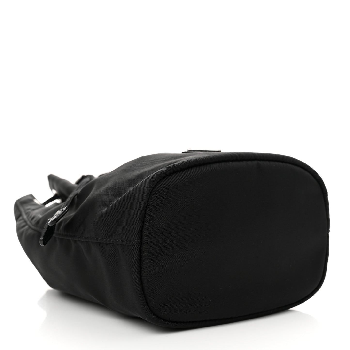 Saffiano Tessuto Nylon Vela Bucket Wristlet Black