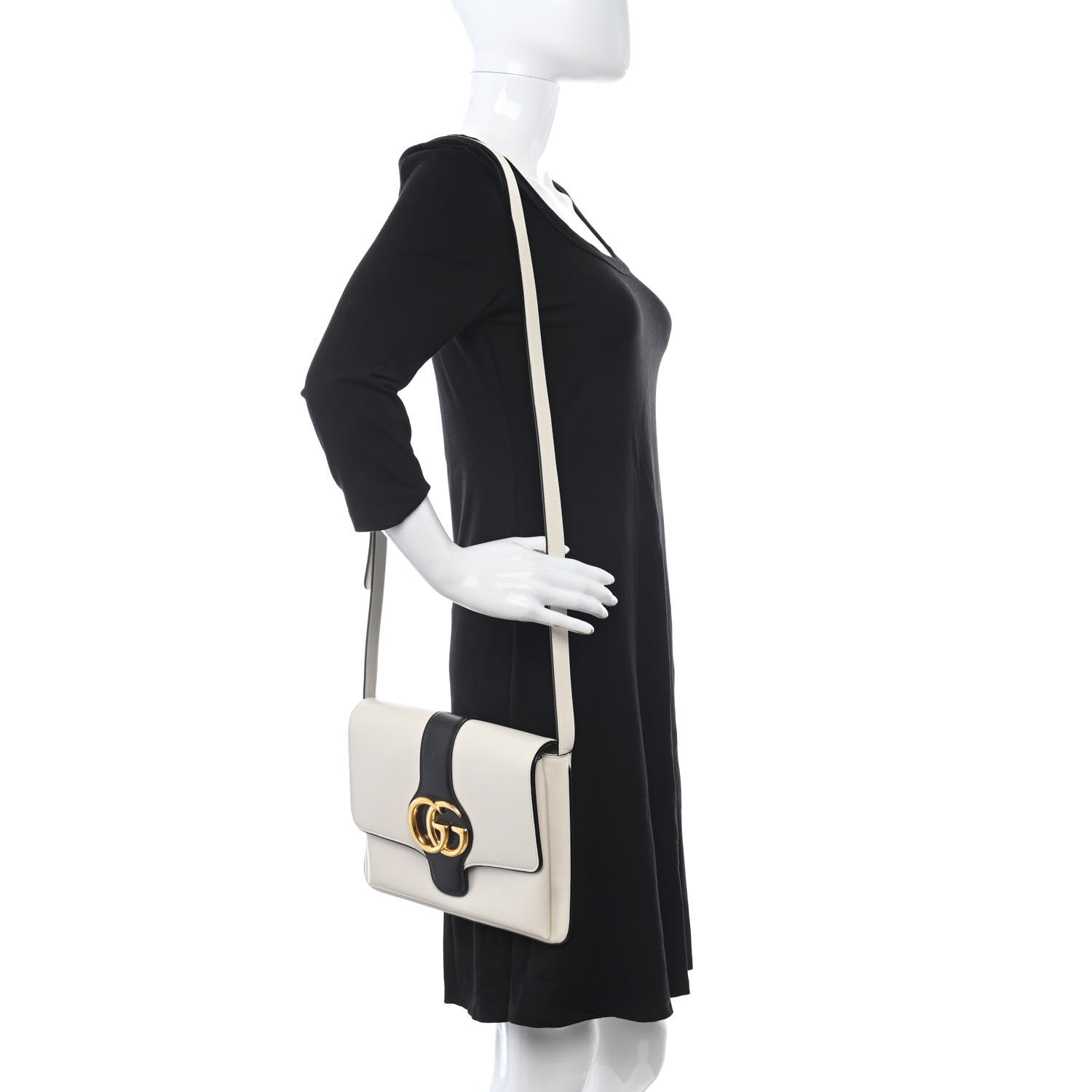 Gucci Calfskin Medium Arli Flap Shoulder Bag White 2 of 10
