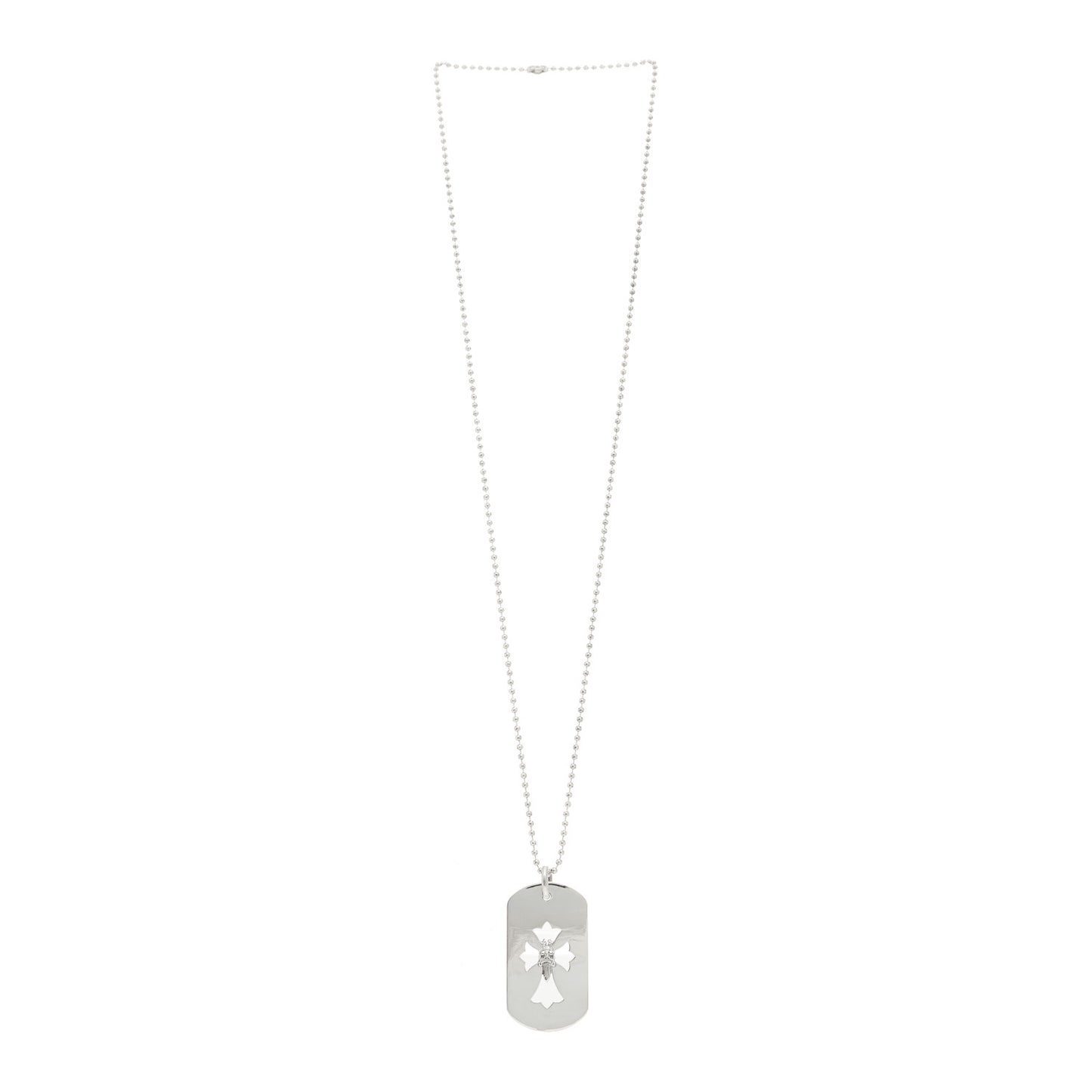 Sterling Silver Dagger Dog Tag Pendant Necklace