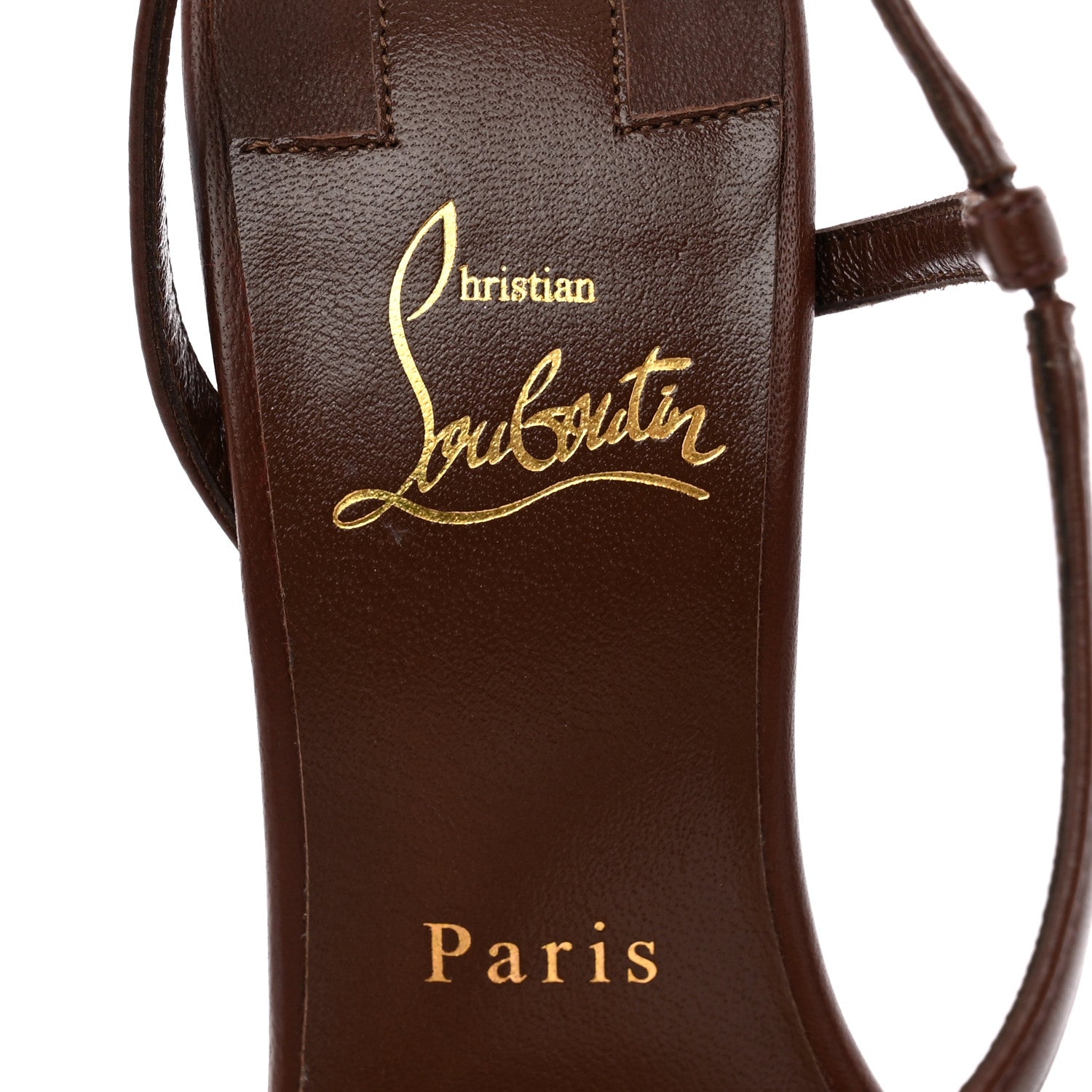 Christian Louboutin Nappa PVC Rosalie 100 Sandals 38.5 Dark Beige 8 of 12