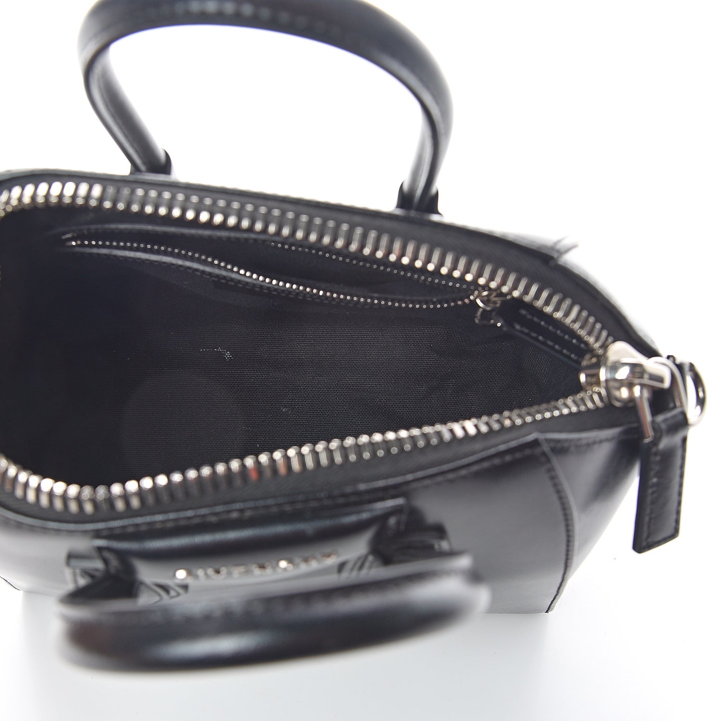 Shiny Lord Calfskin Mini Antigona Black