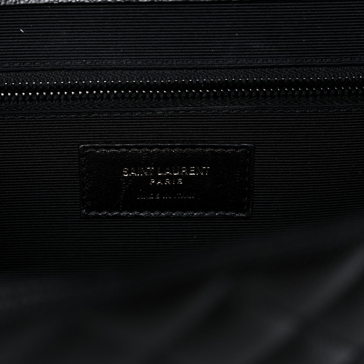 Grain De Poudre Textured Mixed Matelasse Large Triquilt Monogram Monochrome Satchel Black