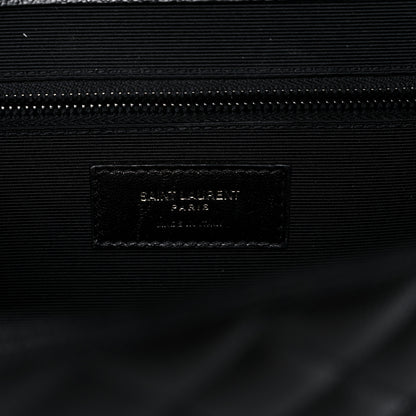 Saint Laurent Grain De Poudre Textured Mixed Matelasse Large Triquilt Monogram Monochrome Satchel Black 5 of 10