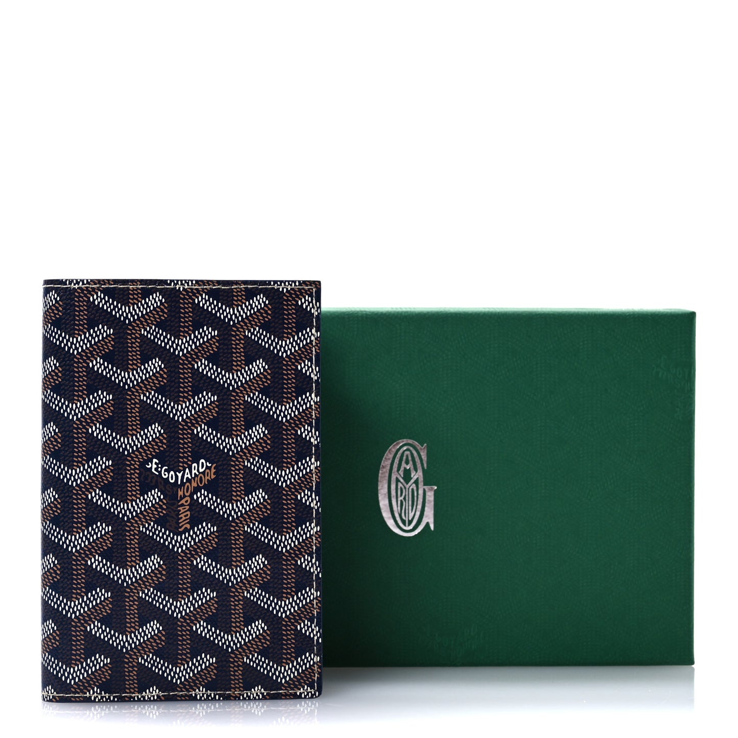 Goyardine Grenelle Passport Wallet Navy