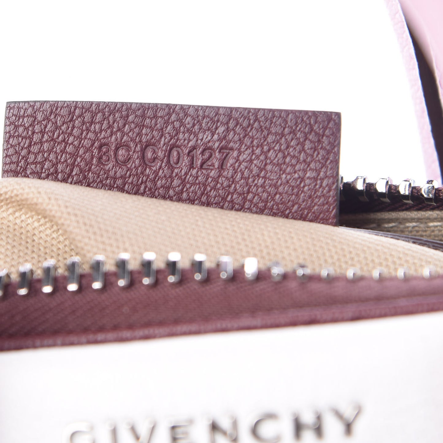 Sugar Goatskin Mini Tri-Color Antigona Burgundy Pink White