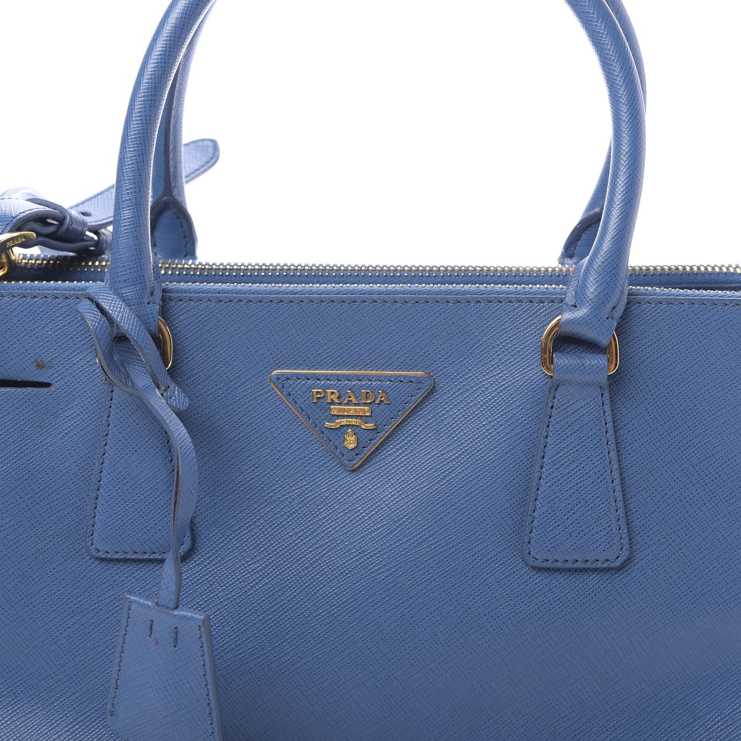 Prada Saffiano Small Galleria Double Zip Tote Cobalto 9 of 16