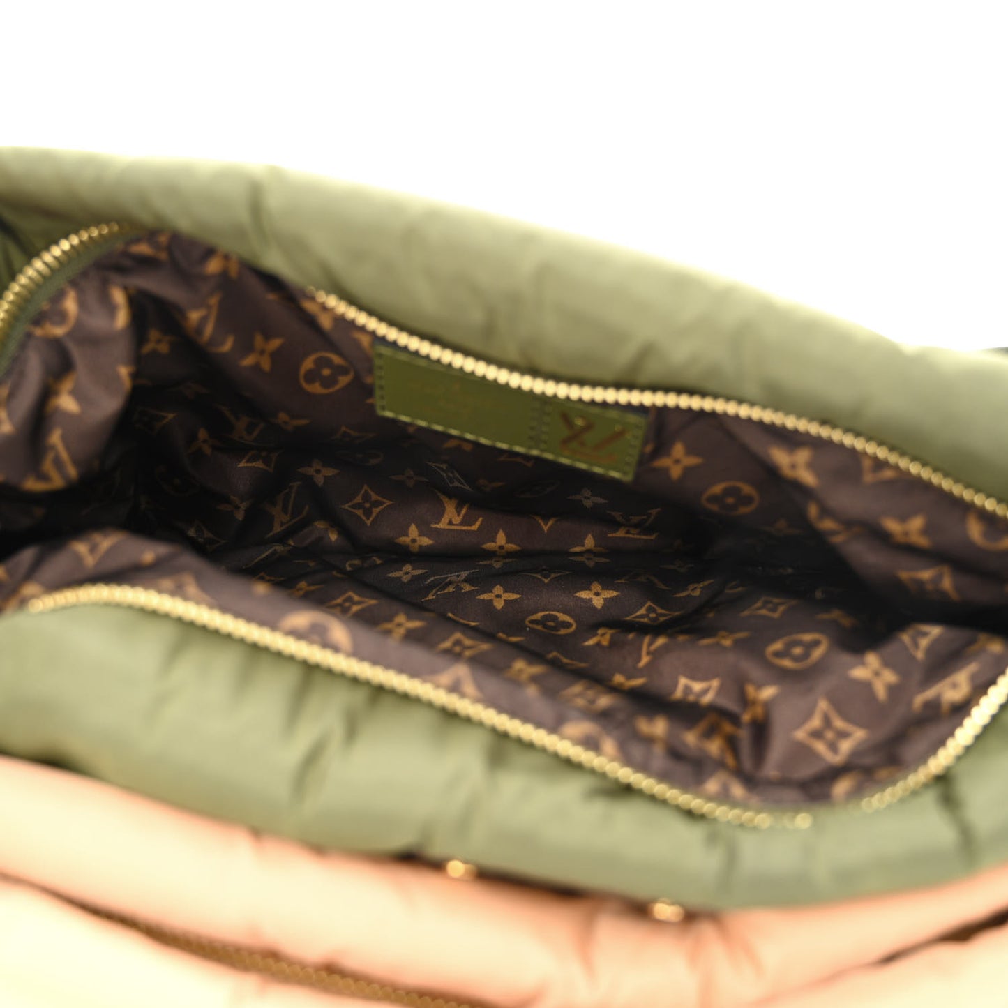 Econyl Monogram Pillow Maxi Multi Pochette Accessories Kaki Beige