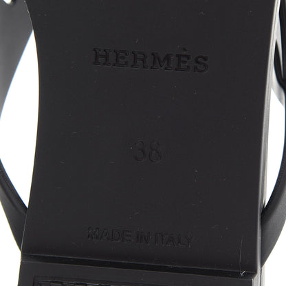 Hermes Rubber Womens Egerie Sandals 38 Black 6 of 7