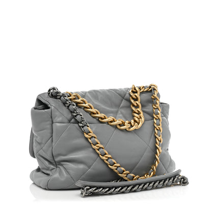 Chanel Lambskin Quilted Large Chanel 19 Flap Grey 3 of 15