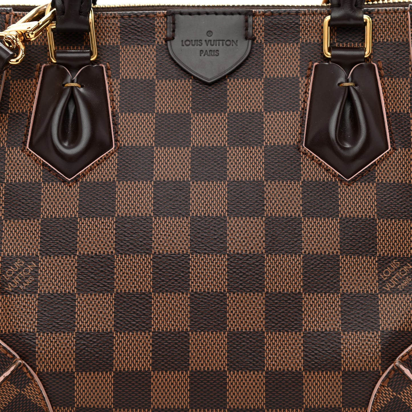 Damier Ebene Caissa Tote PM Rose Ballerine