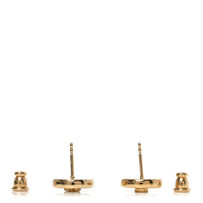 Christian Dior Mother Of Pearl D-Luck Stud Earrings Gold 3 of 4