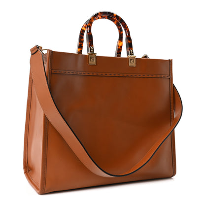 Fendi Vitello King Plexiglass Medium Fendi Sunshine Shopper Tote Cuoio 3 of 10