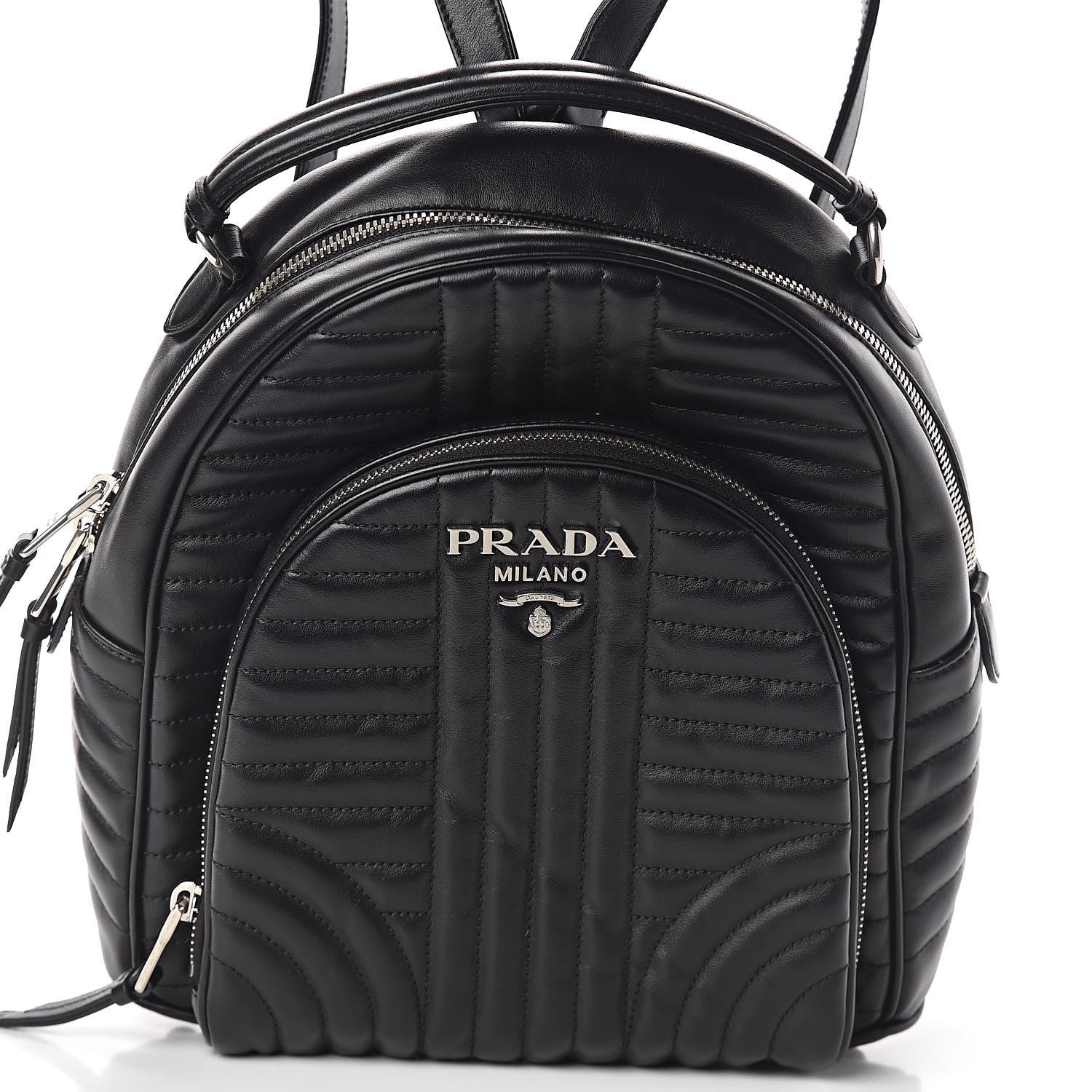 Prada Soft Calfskin Diagramme Day Backpack Black 7 of 9